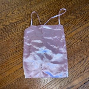 Pink satin crop top!